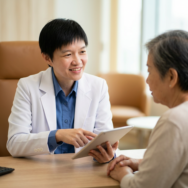 Dr. Jerri in consultation with patients