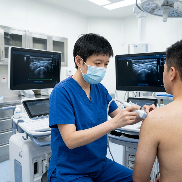 Dr. Jerri performing shoulder injection